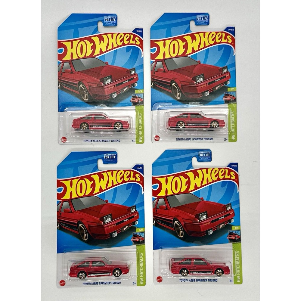 Hot Wheels Toyota AE86 Sprinter Trueno HW Hatchbacks Lot of 4 Red 1:64 NIB